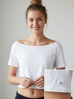 Victoria's Secret PINK Cropped Off-The-Shoulder Tee